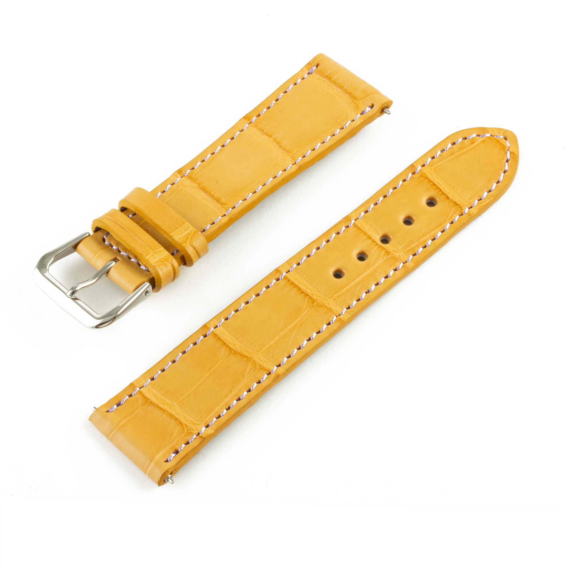 Alligator "Solo" leather watch band - 21mm width (0.83 inches) / Size M (n° 8)