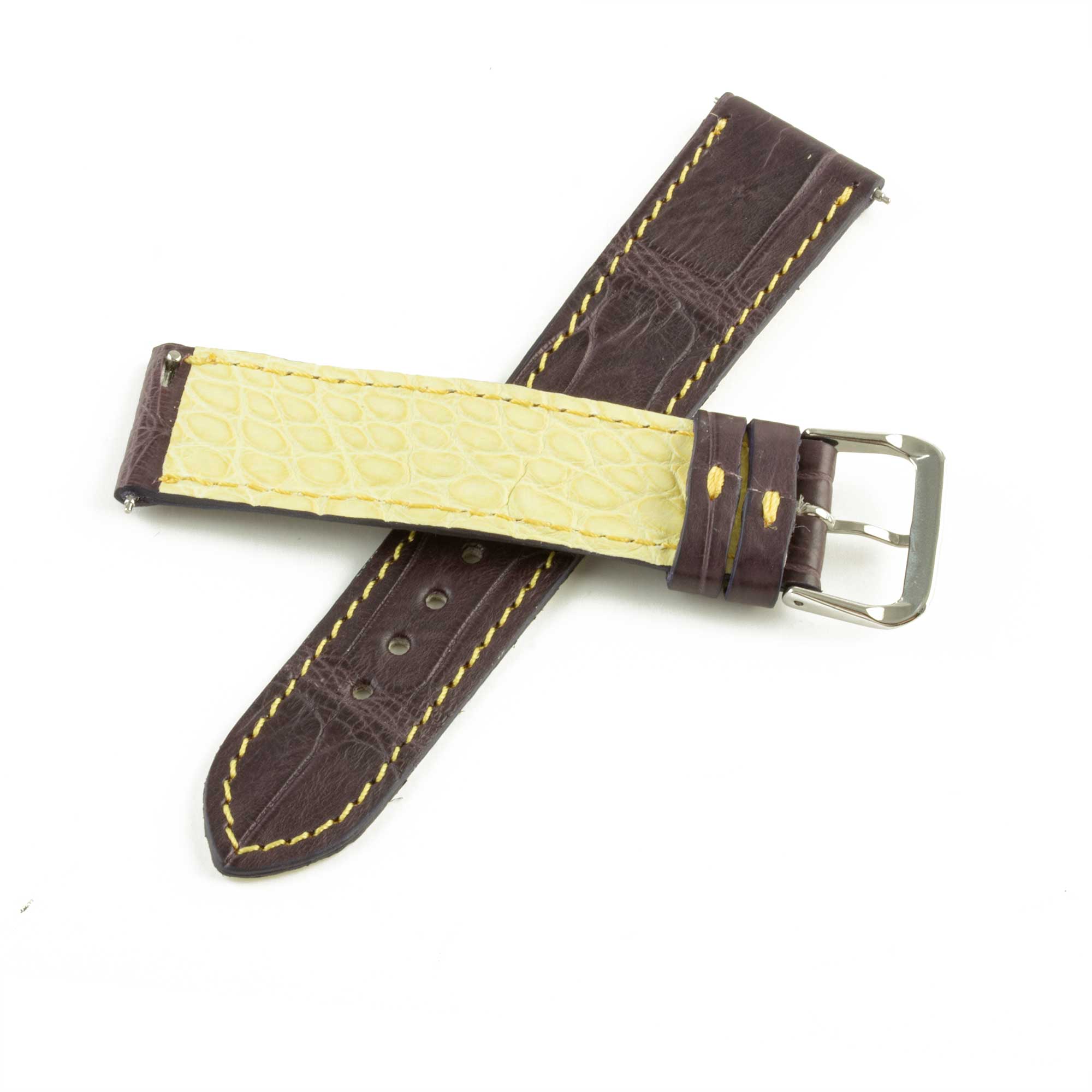 Alligator "Solo" leather watch band - 21mm width (0.83 inches) / Size M (n° 9)