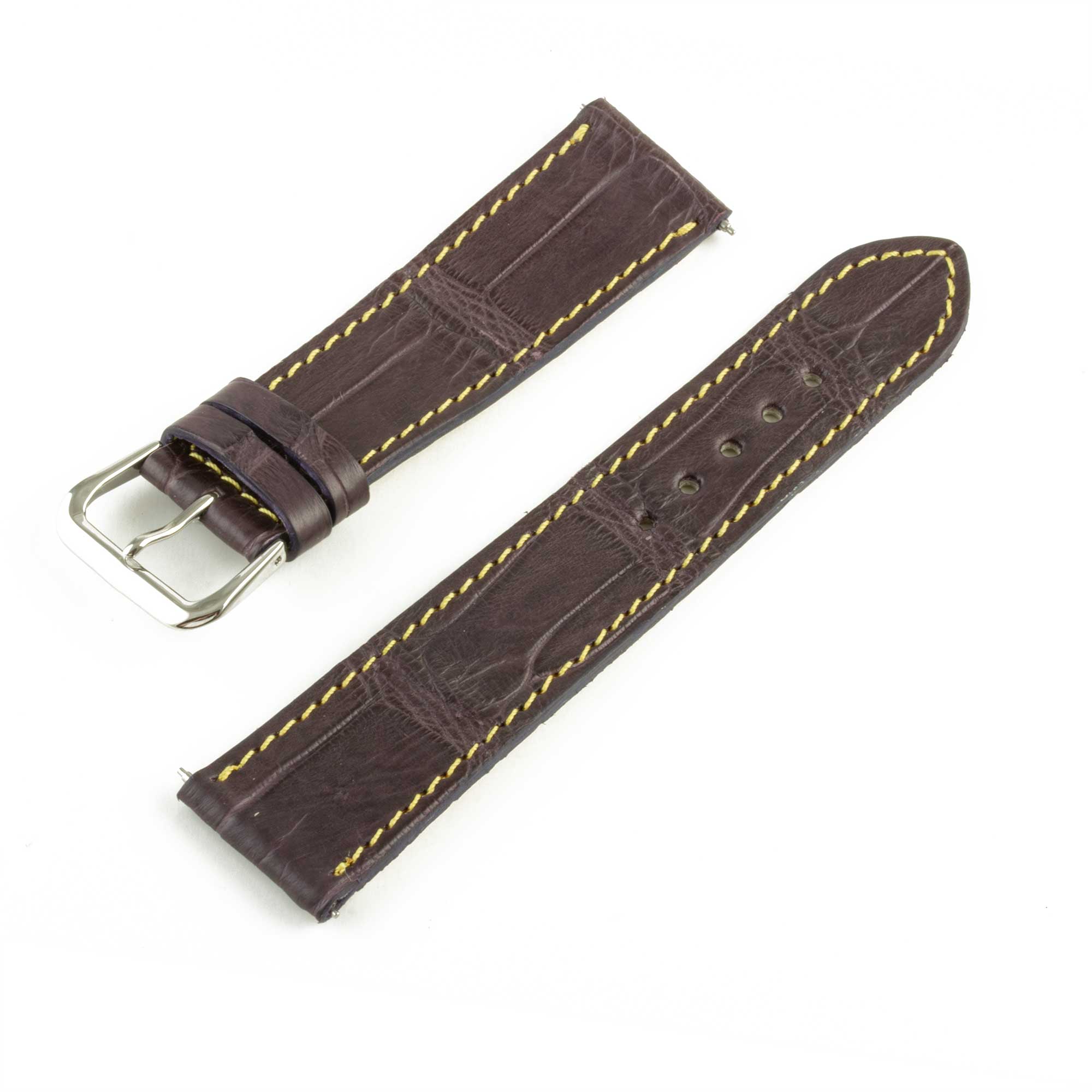 Alligator "Solo" leather watch band - 21mm width (0.83 inches) / Size M (n° 9)