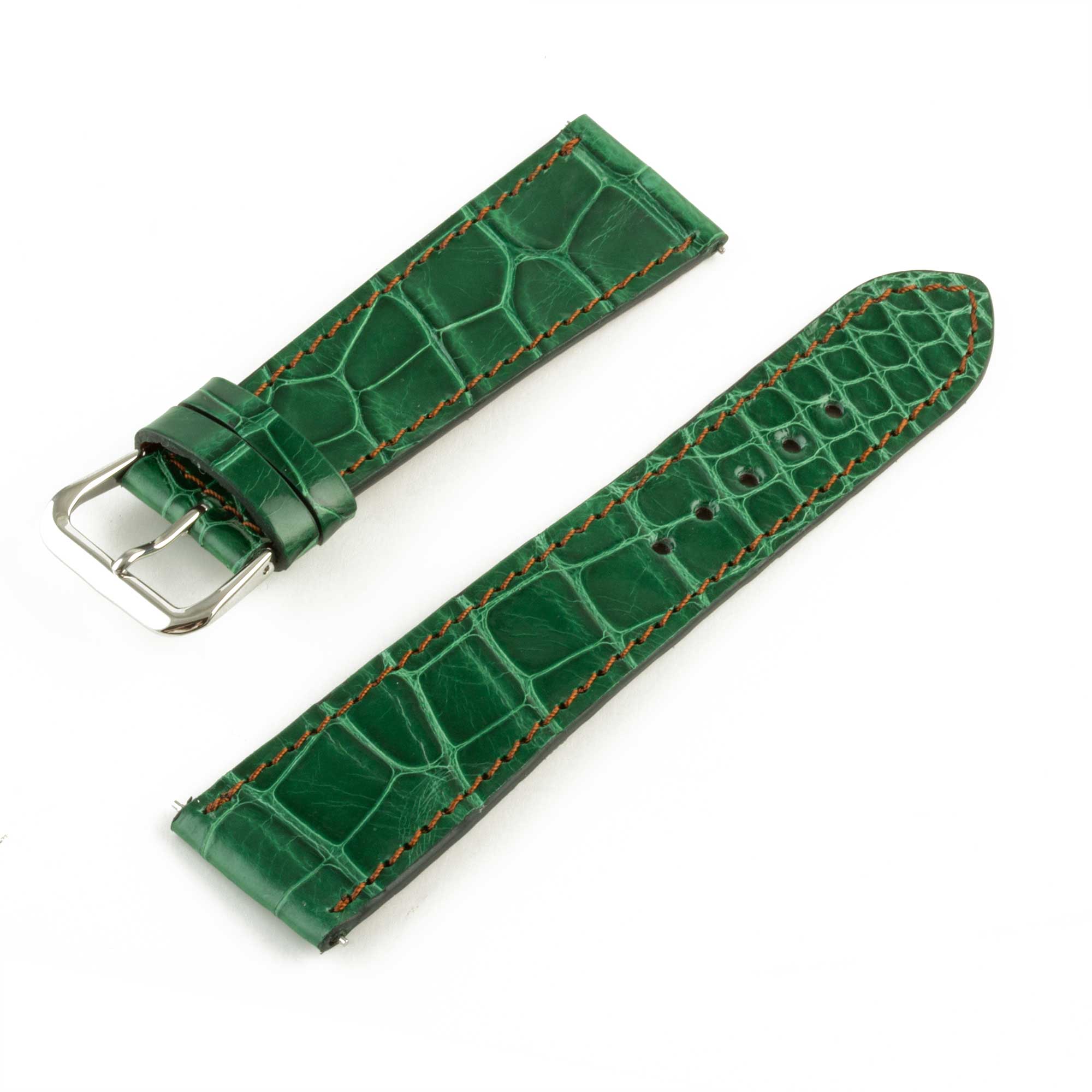 Alligator "Solo" leather watch band - 22mm width (0.87 inches) / Size M (n° 3)