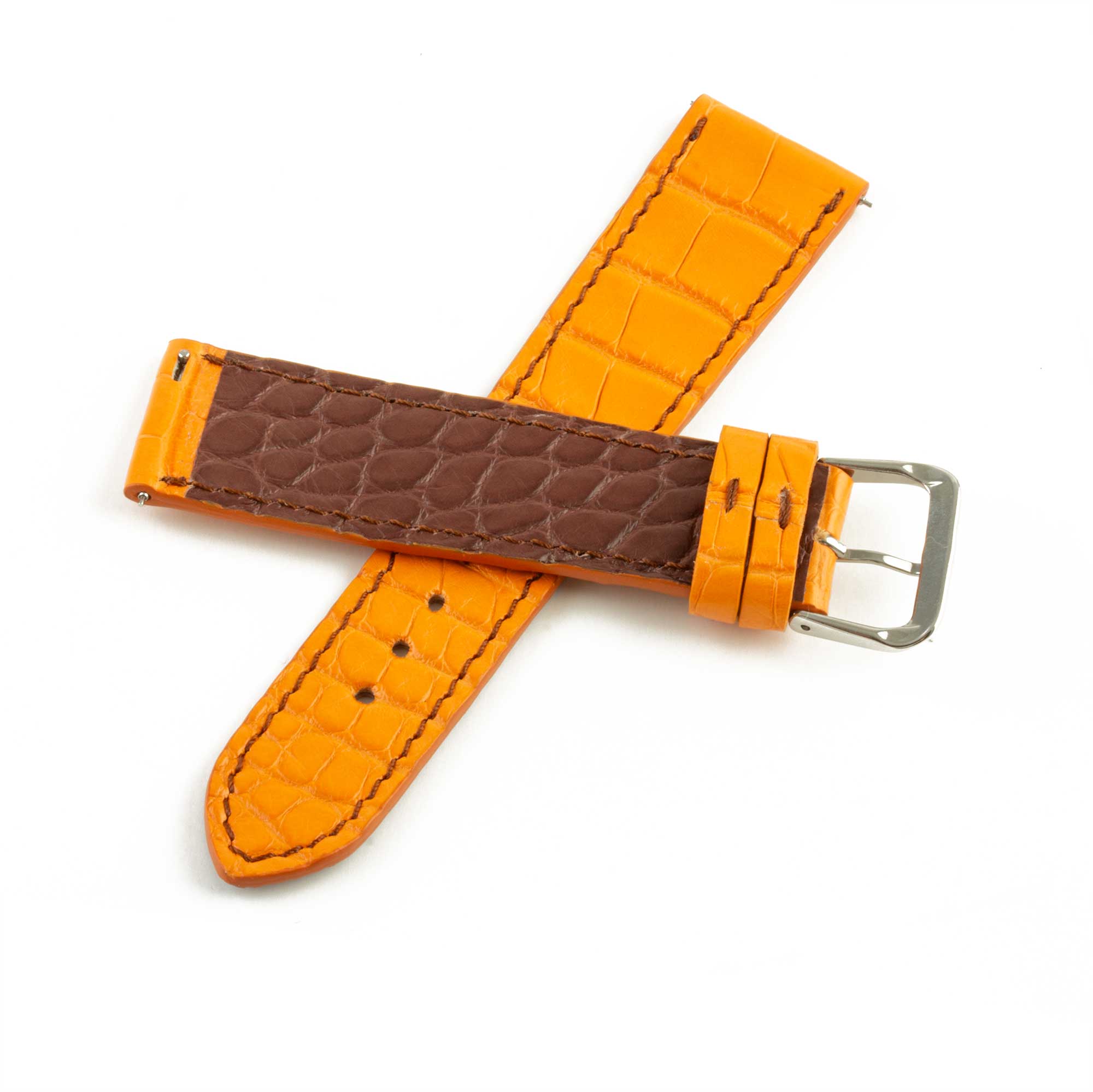 Alligator "Solo" leather watch band - 22mm width (0.87 inches) / Size M (n° 7)