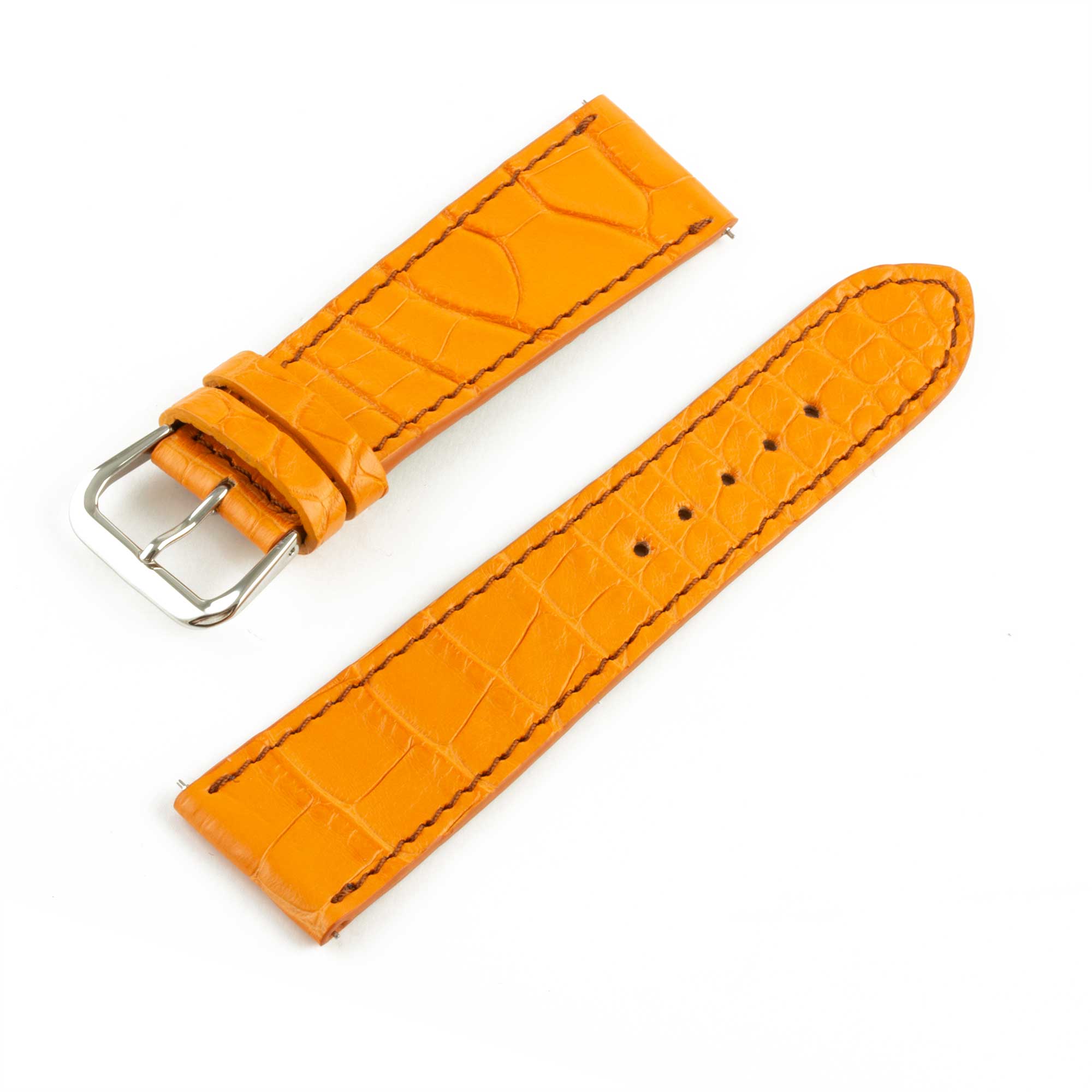 Alligator "Solo" leather watch band - 22mm width (0.87 inches) / Size M (n° 7)