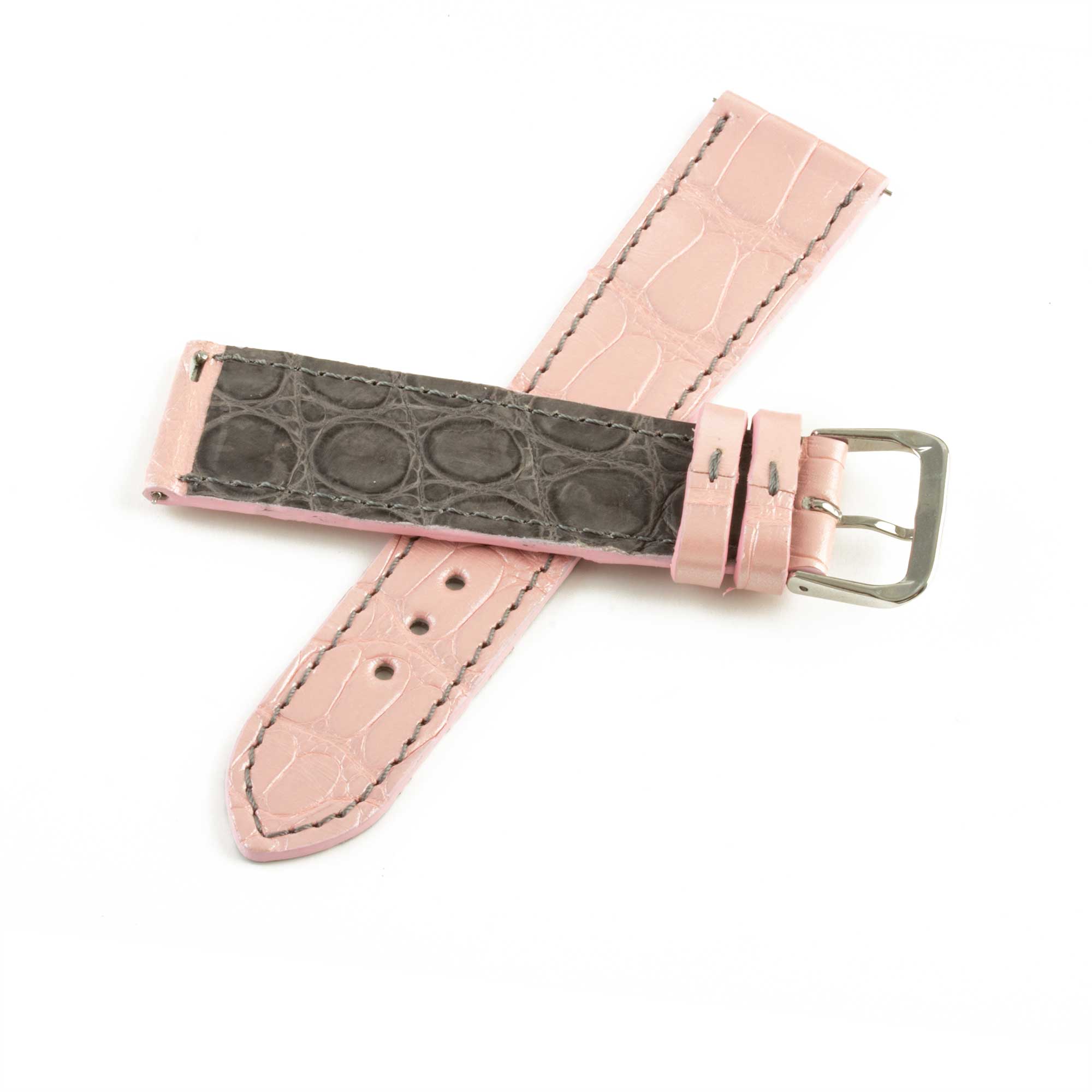 Alligator "Solo" leather watch band - 22mm width (0.87 inches) / Size M (n° 10)