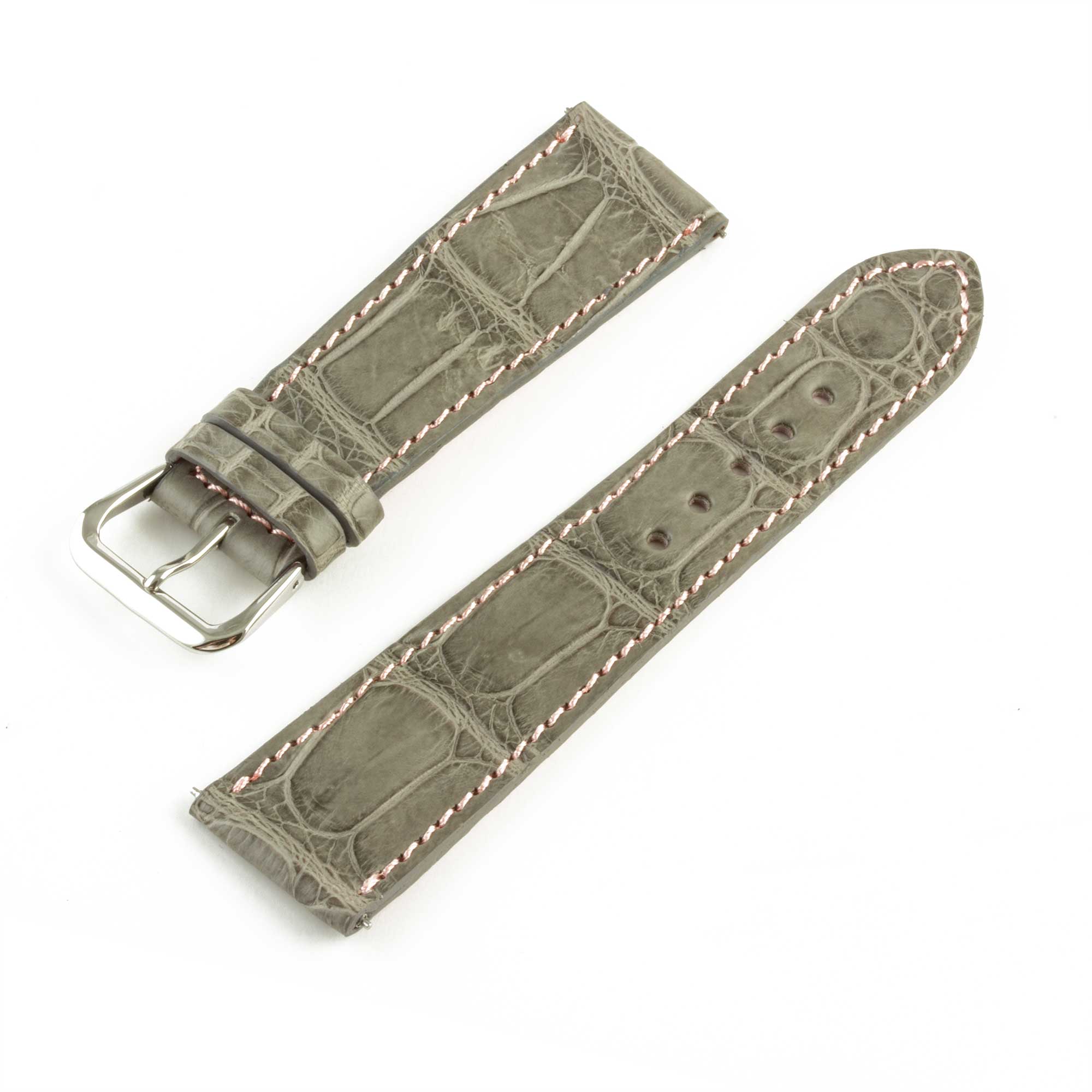 Alligator "Solo" leather watch band - 22mm width (0.87 inches) / Size M (n° 1)