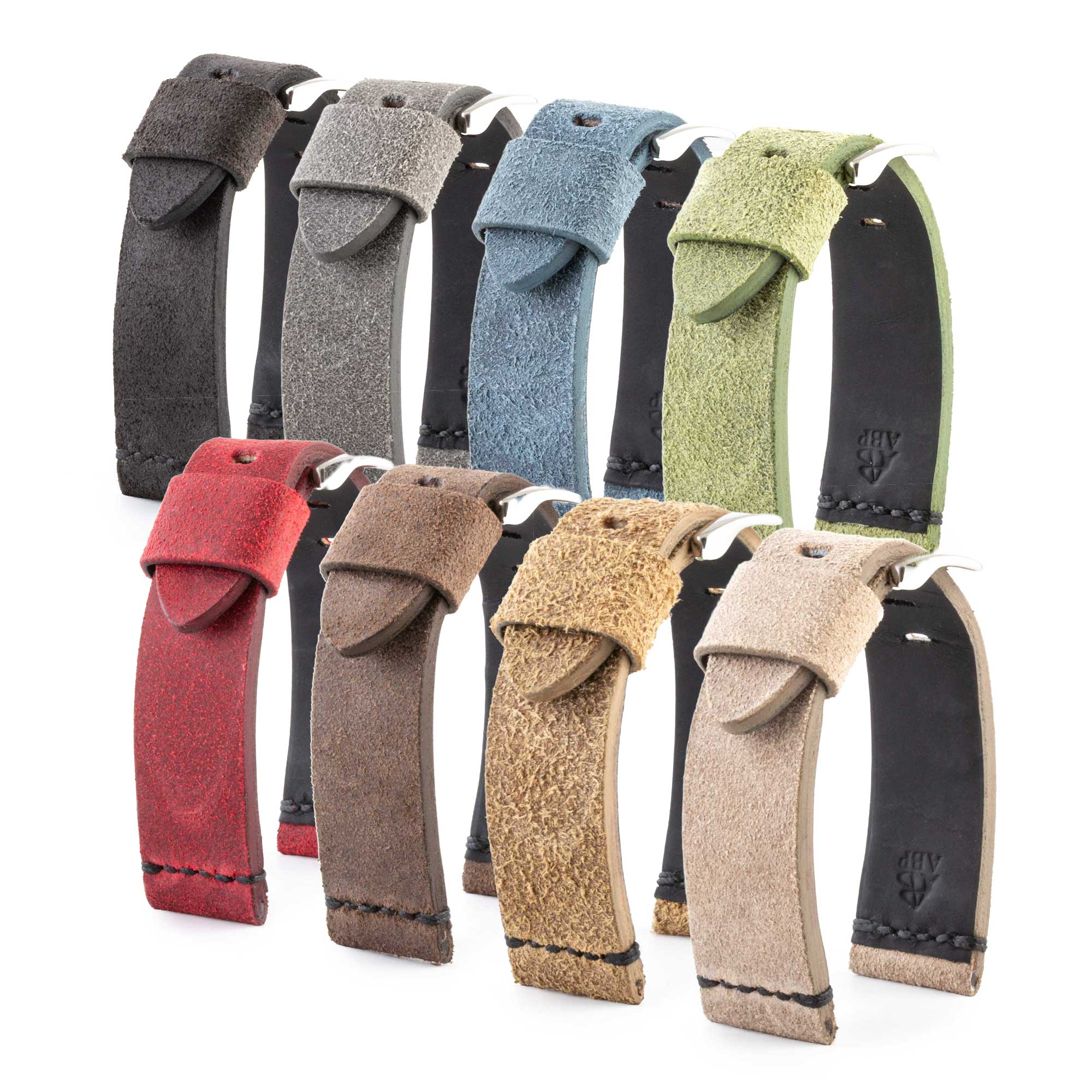 U Boat - Leather watchband - Brushed calf (black, grey, blue, green, brown, red...)