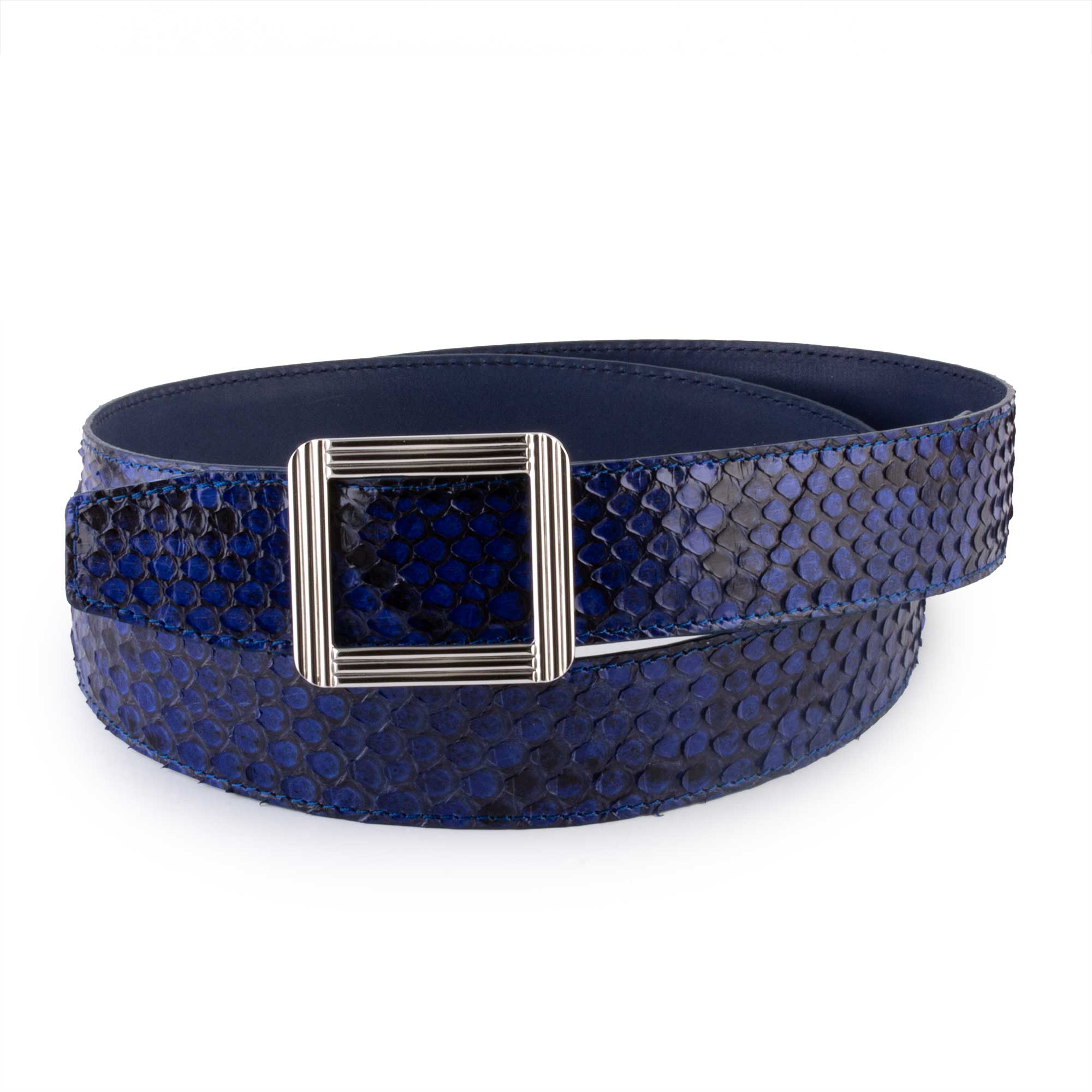 ABP leather belt + steel buckle - Shiny python