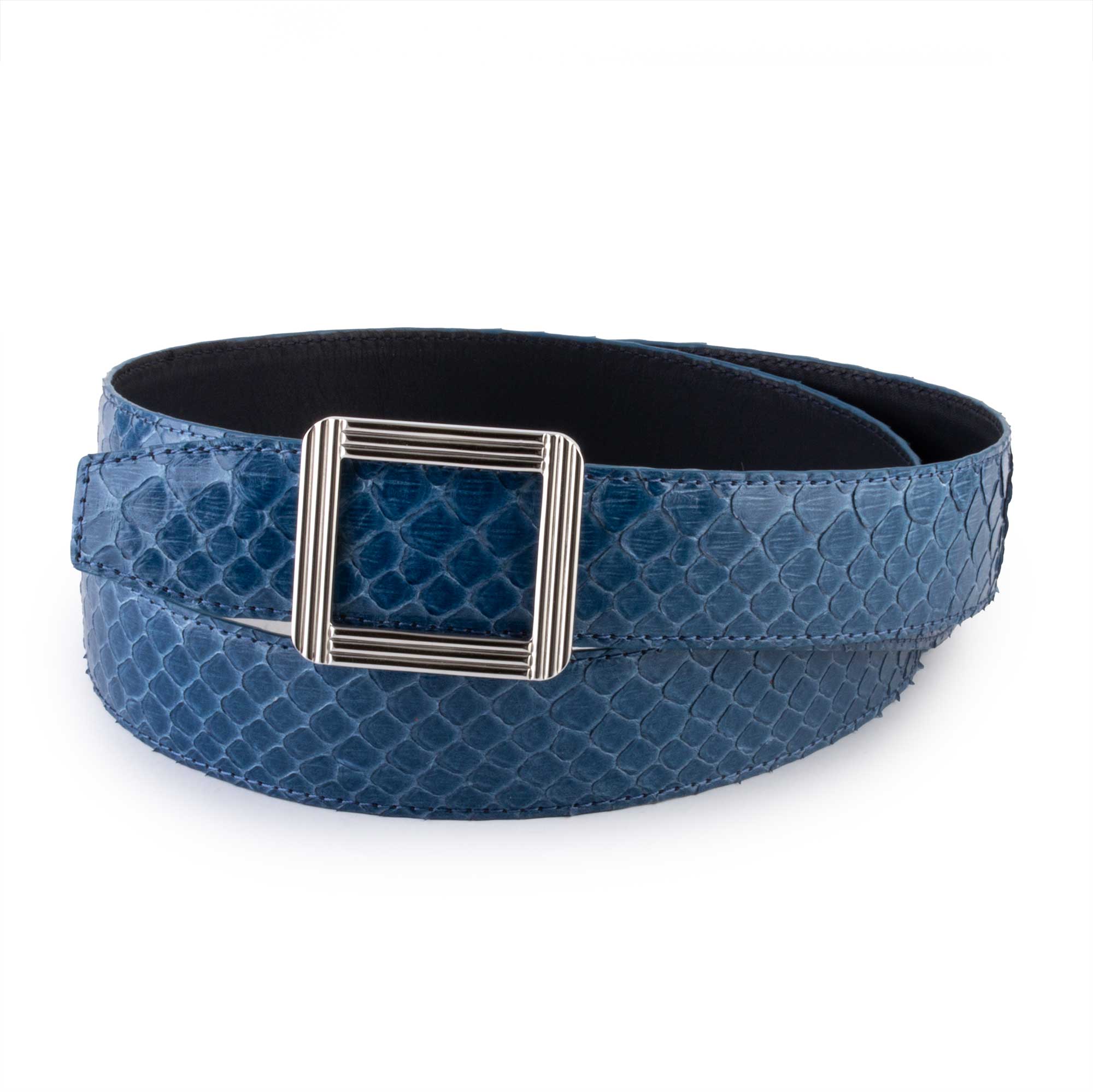 ABP leather belt + steel buckle - Shiny python