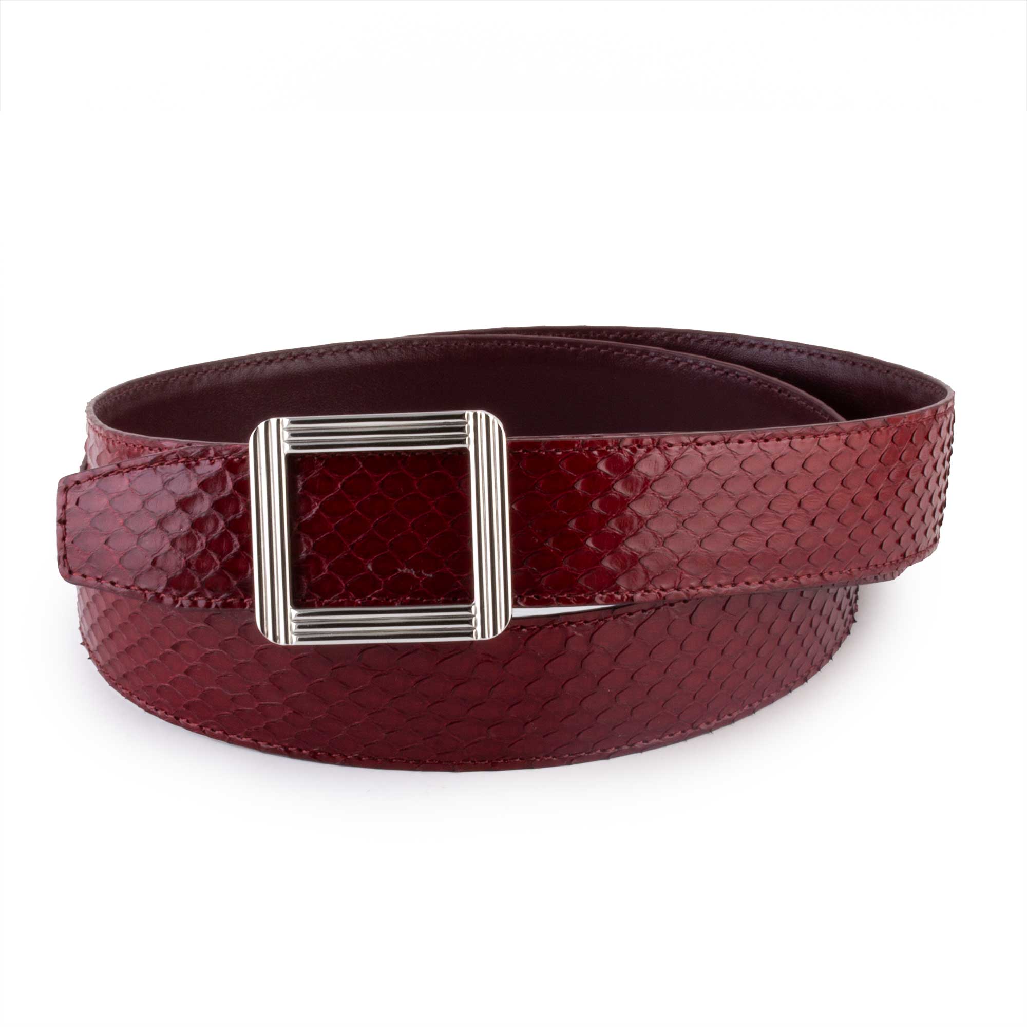 ABP leather belt + steel buckle - Shiny python