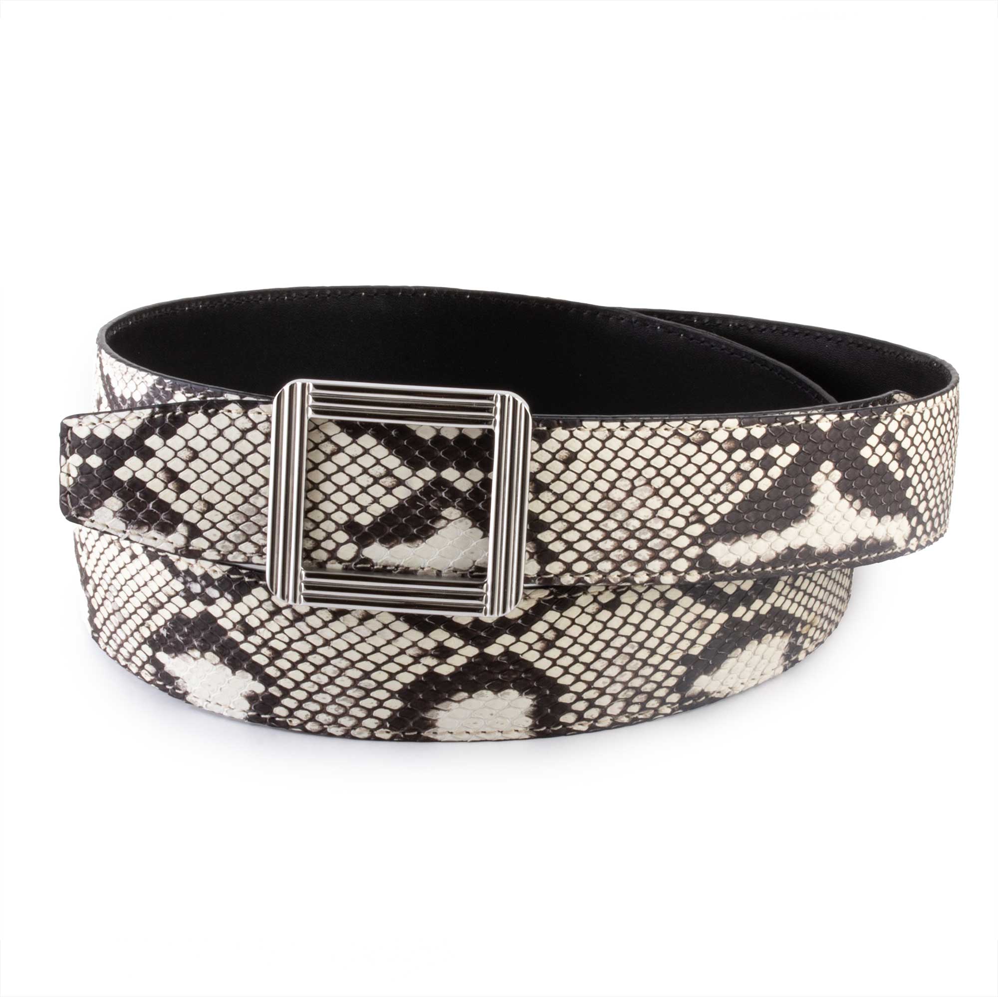 ABP leather belt + steel buckle - Matt python