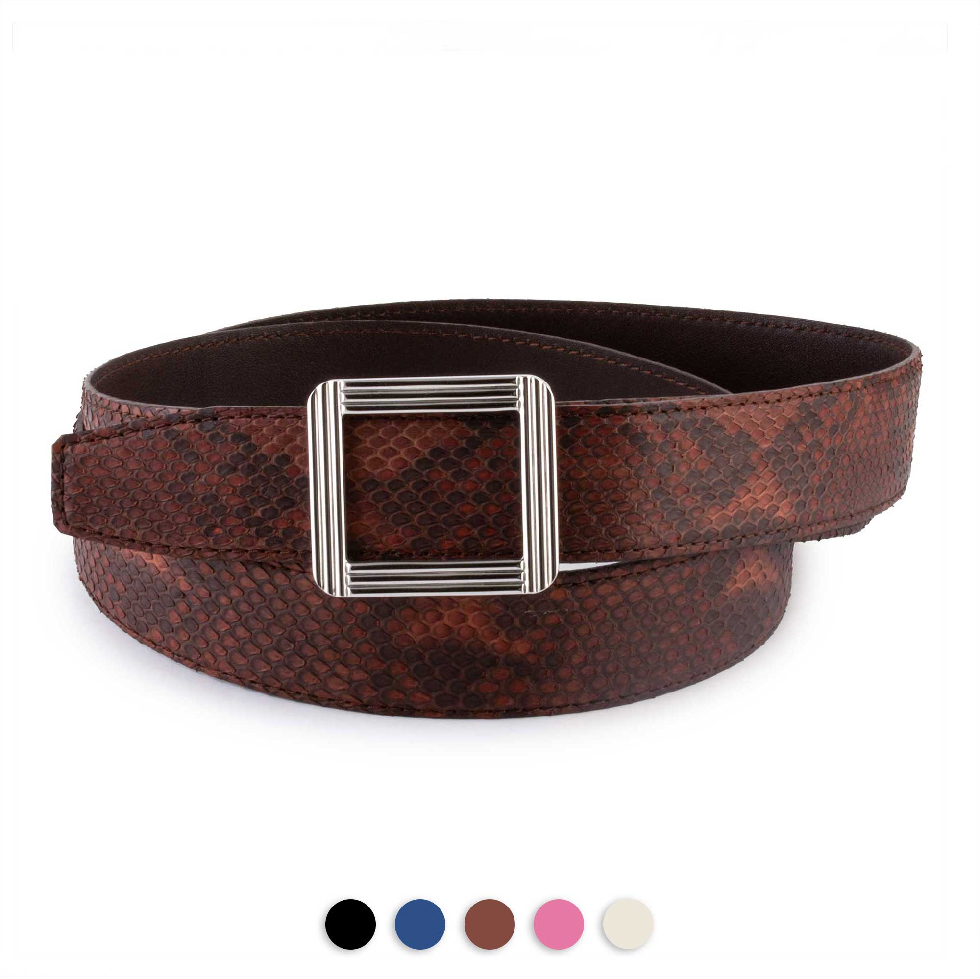 ABP leather belt + steel buckle - Matt python