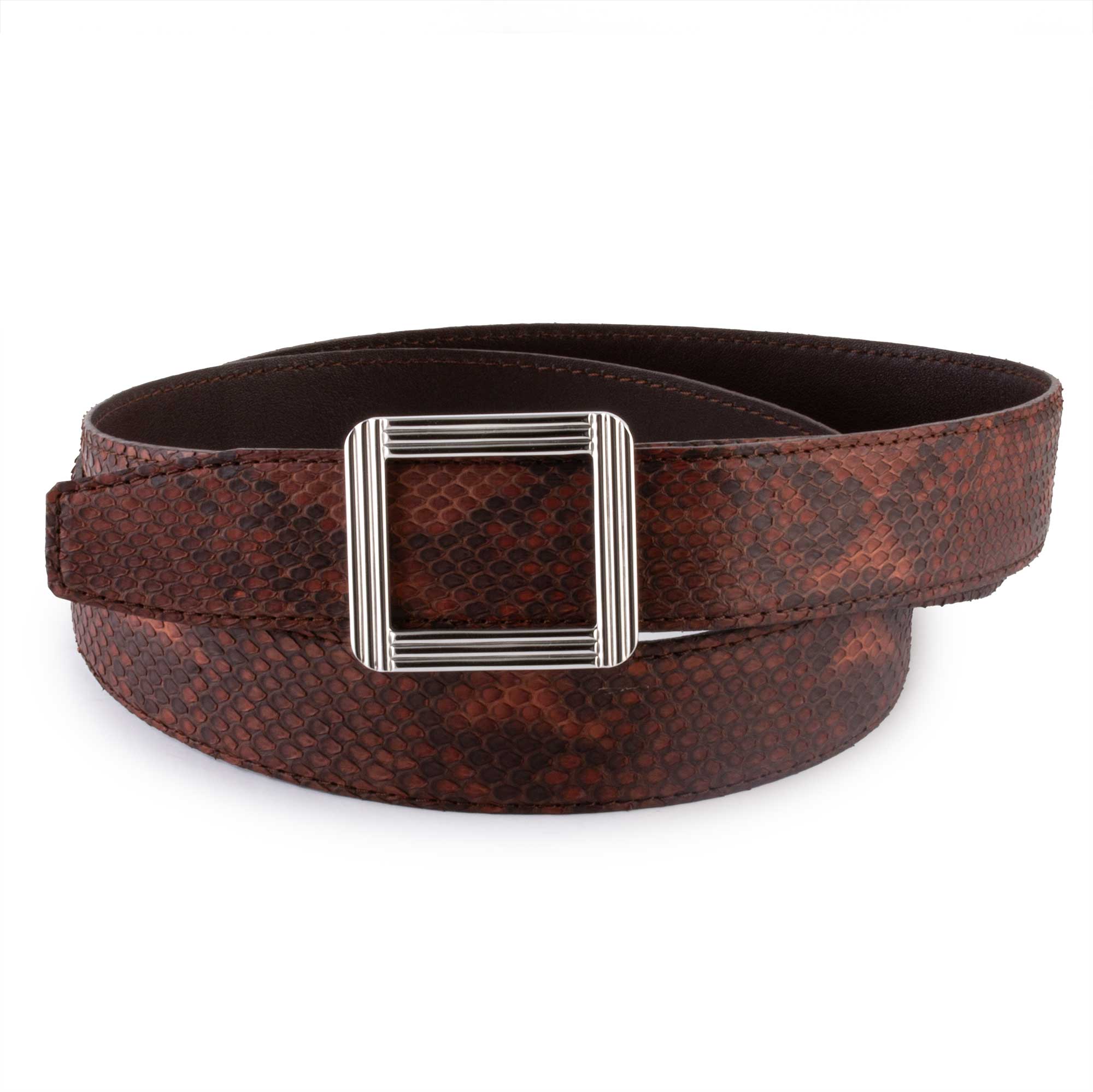 ABP leather belt + steel buckle - Matt python