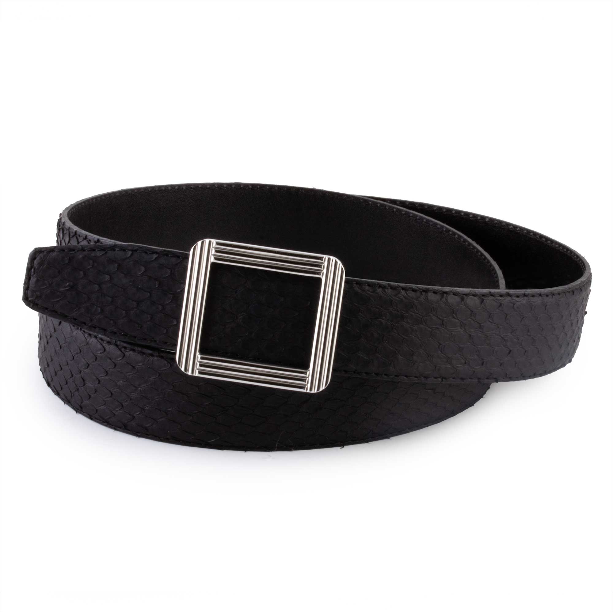 ABP leather belt + steel buckle - Matt python