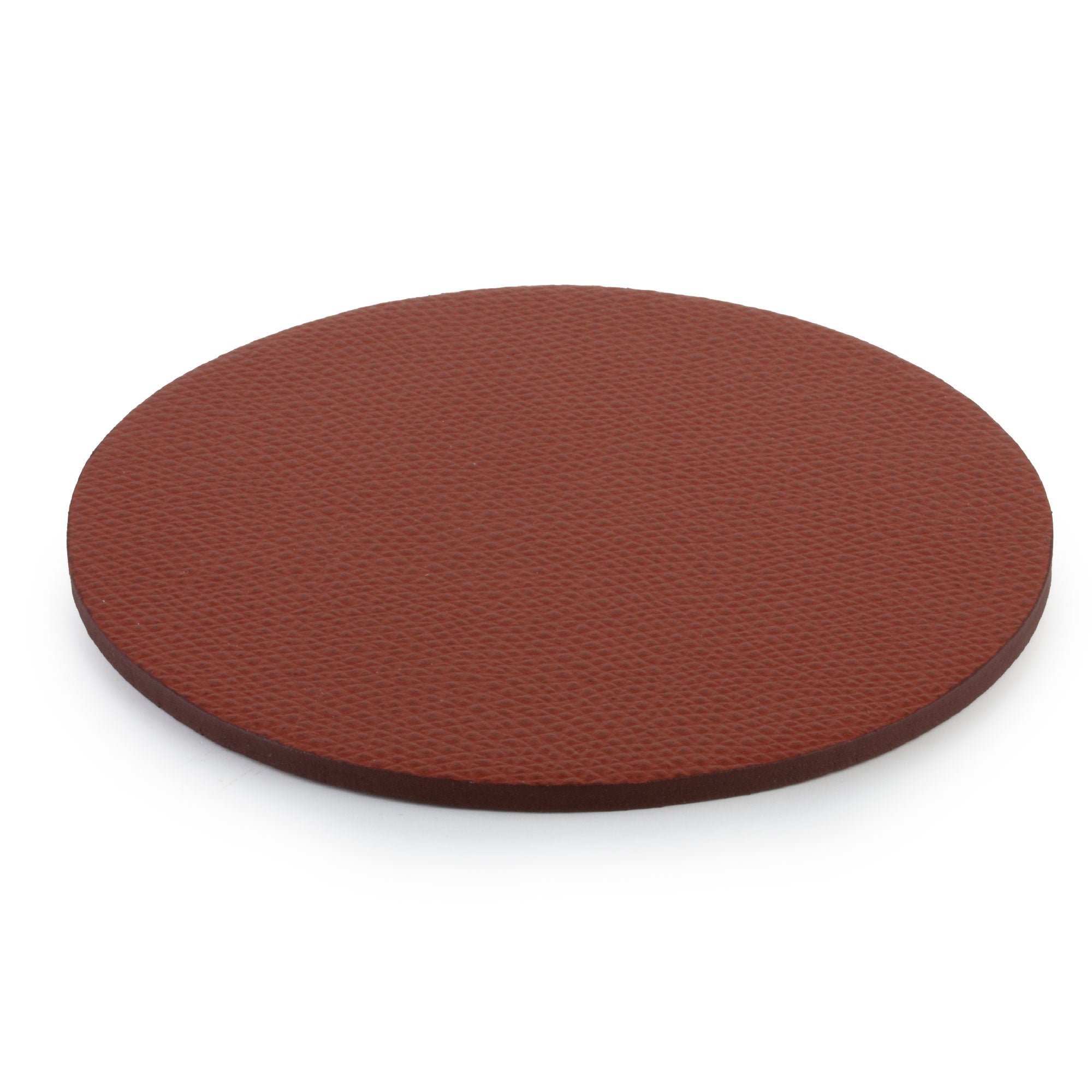 Set of 5 leather coasters - Brown grained calf