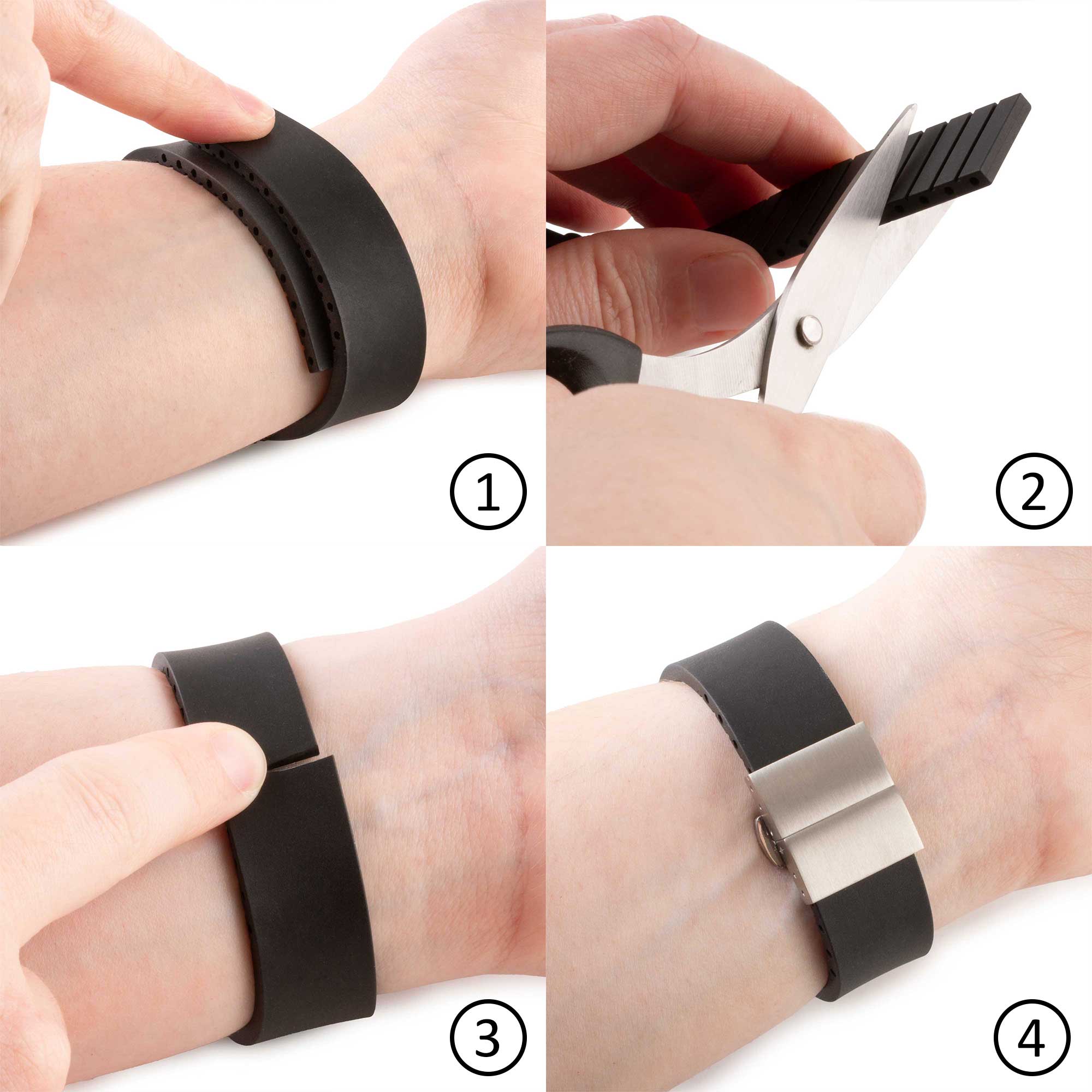 "Easy Fit" rubber watch band (18, 19, 20, 21, 22mm)