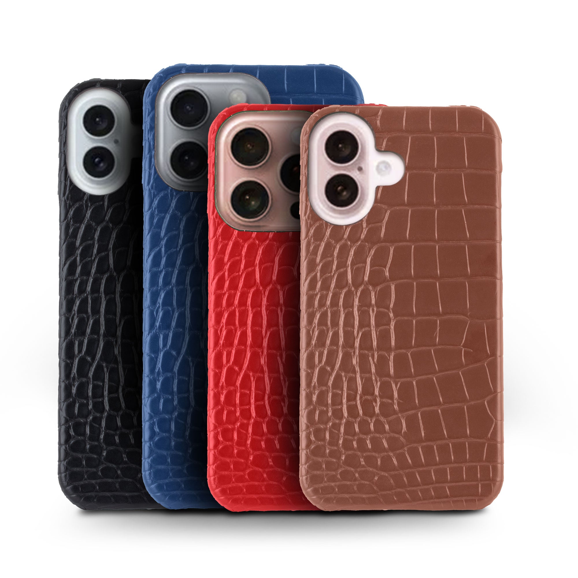 Coque cuir "Slim" pour iPhone 16 ( Tous modèles )  - Alligator