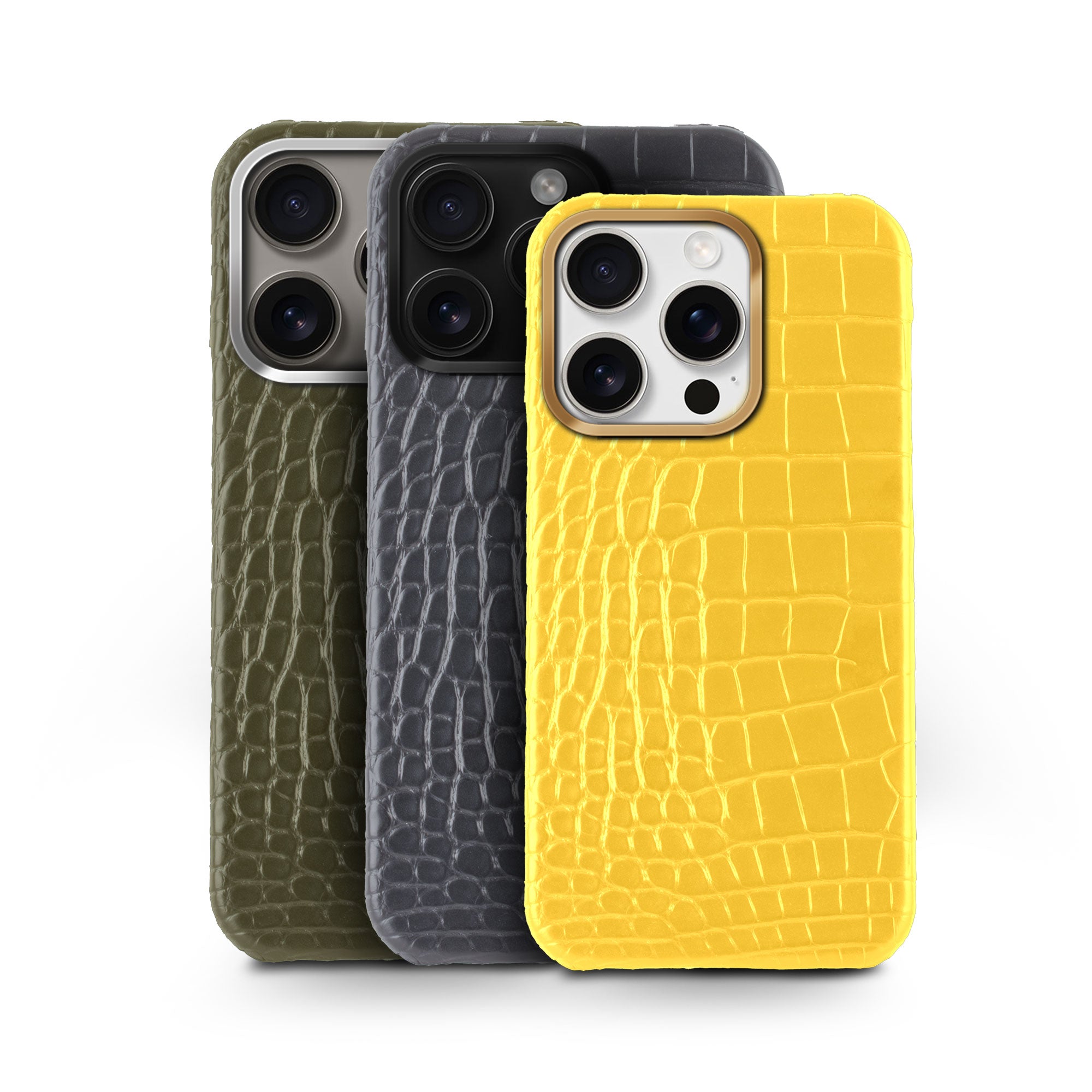 Coque cuir "Prime" pour iPhone 16 ( Pro & Pro Max ) - Alligator