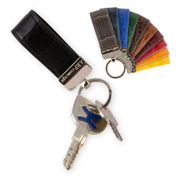 Essential leather key holder - Alligator (black, blue, green