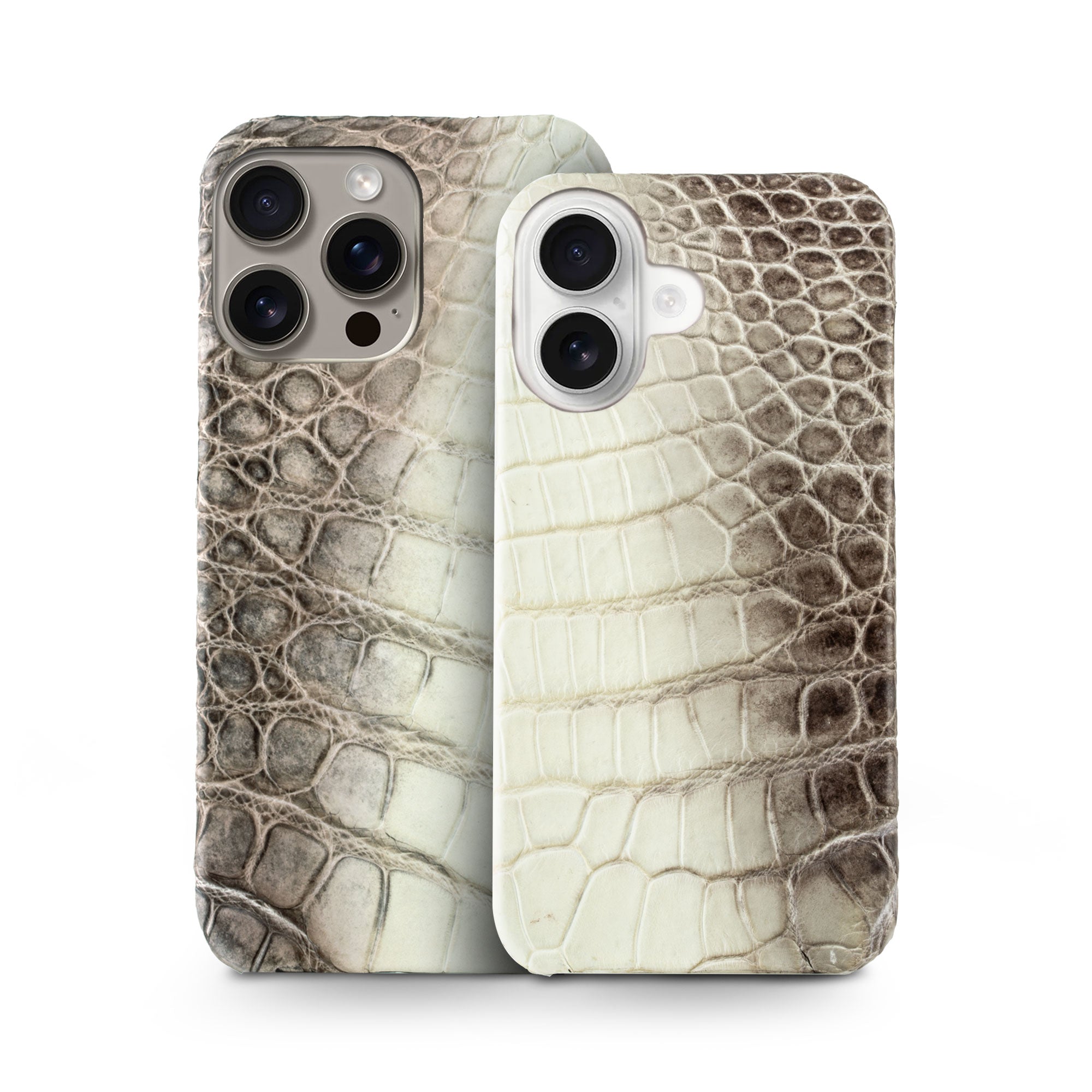 Leather iPhone case / cover "Slim" - iPhone 16 ( All models ) - Genuine "Himalaya" crocodile