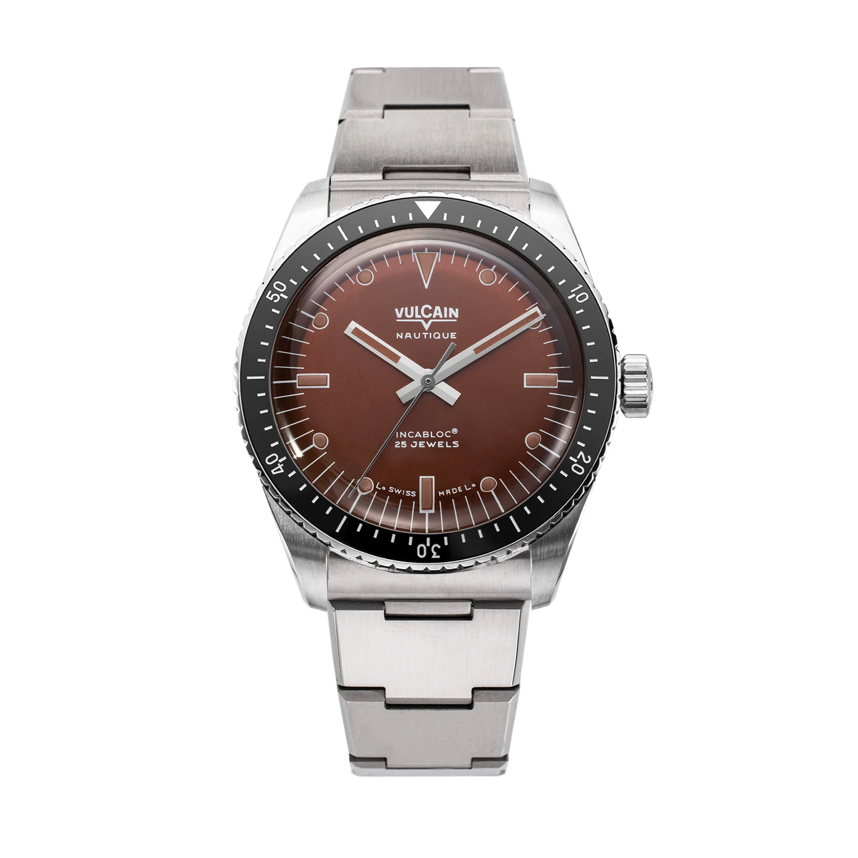 Vulcain Watch - Skindiver Nautique 38mm - "Coca Cola " Brown (metal bracelet + rubber strap included)