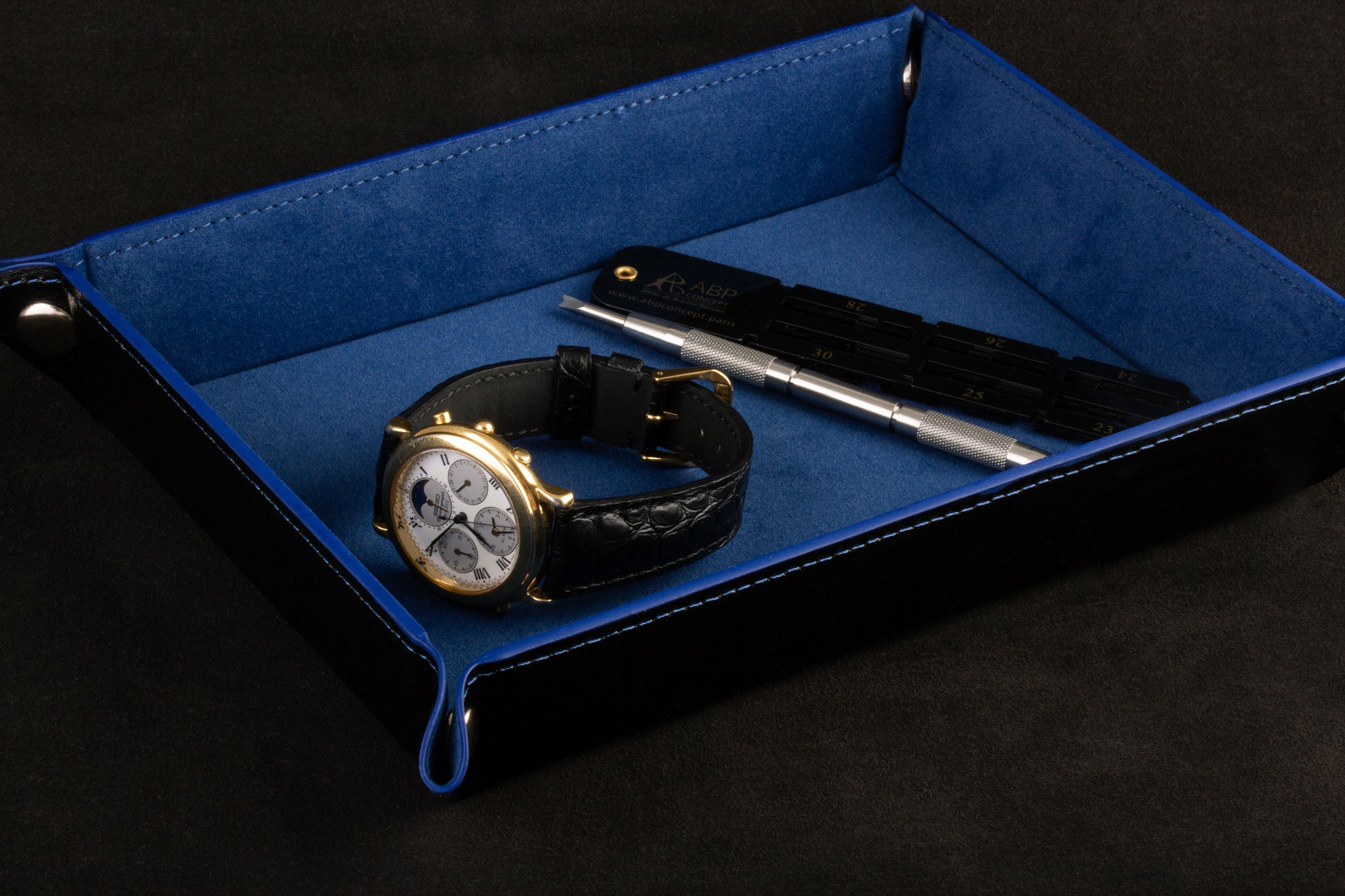 Valet tray - Storage for watches, leather goods, horology tools...