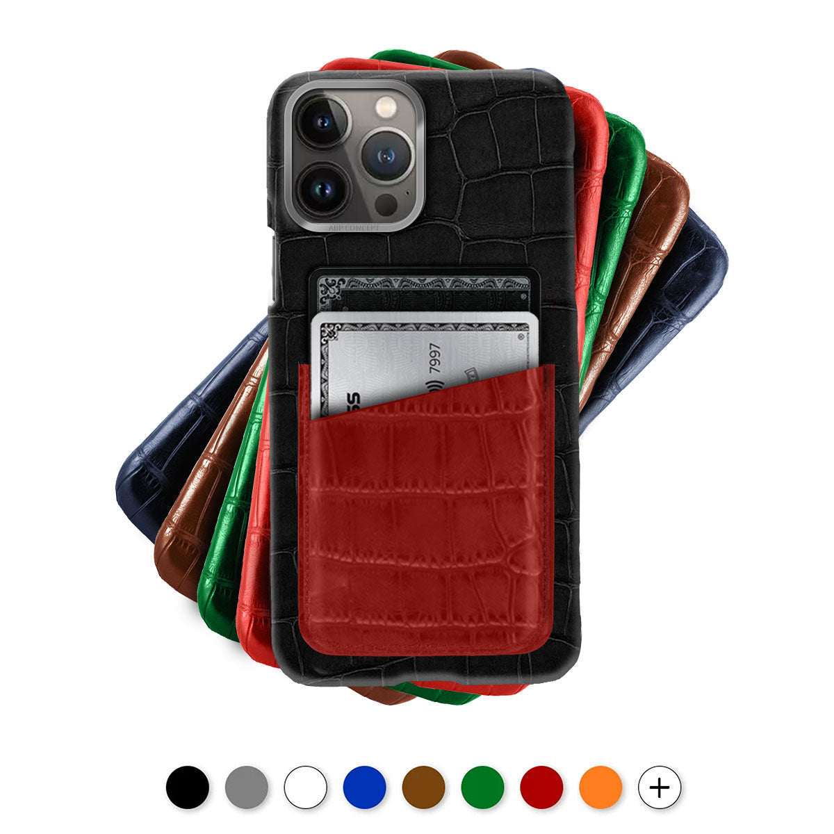 Genuine Leather iPhone Card Holder Case. iPhone 15 14 13 