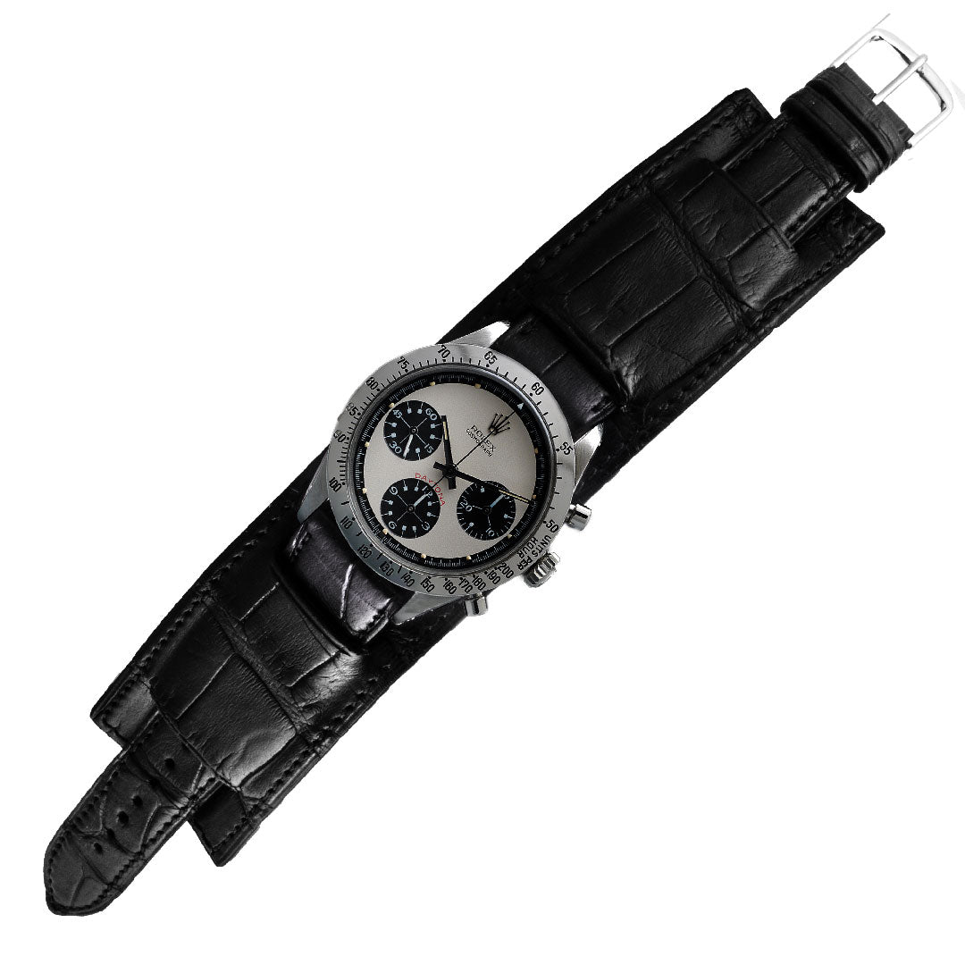 Newman Black Croco Leather Watch Strap