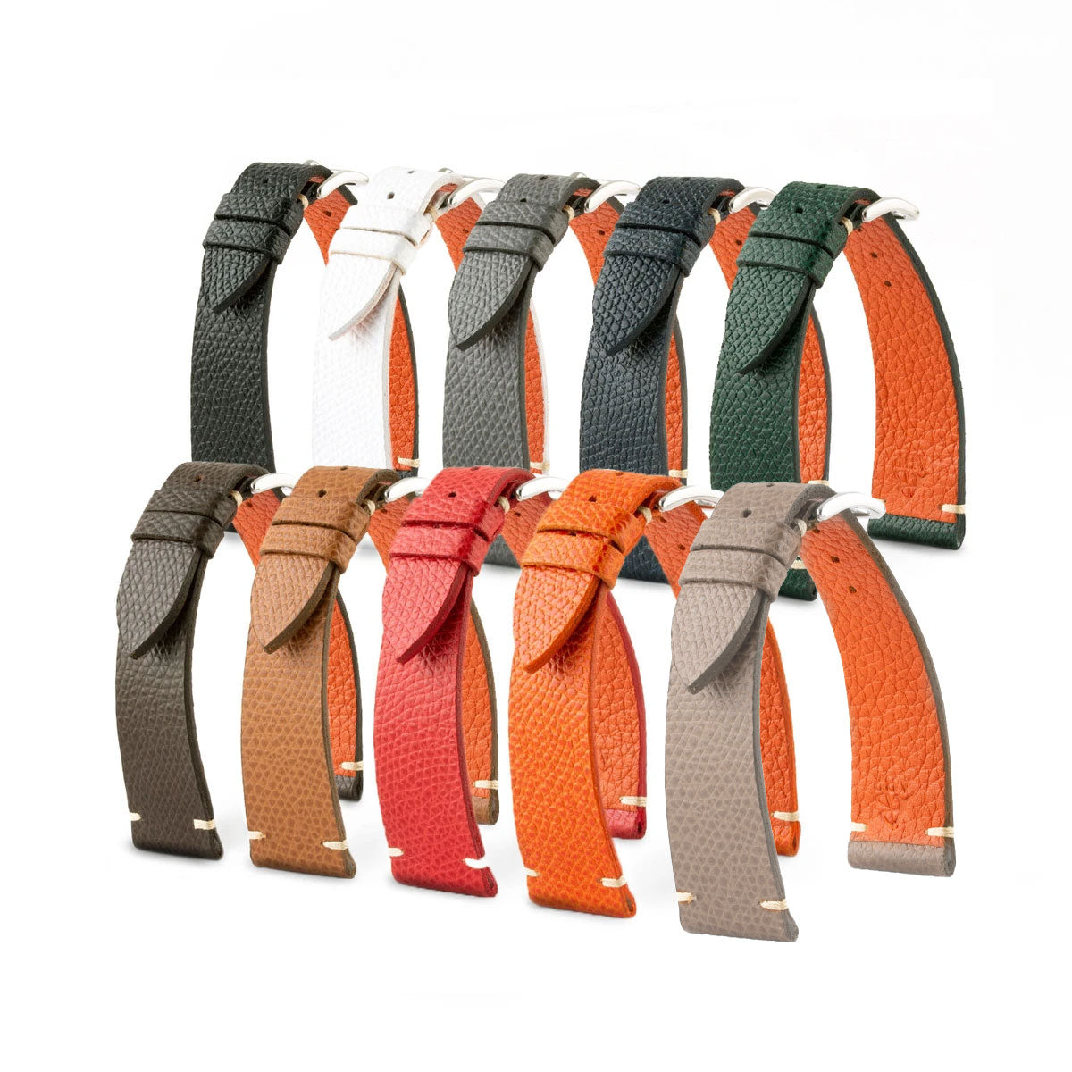 Retro watch band - Premium quality barenia calf leather strap (black,  brown, kaki, red, green) – ABP Concept