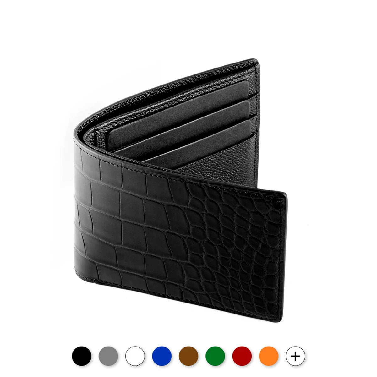 ORANGE Genuine Alligator Crocodile Leather Luxury Bifold Wallet Card for  Men’s