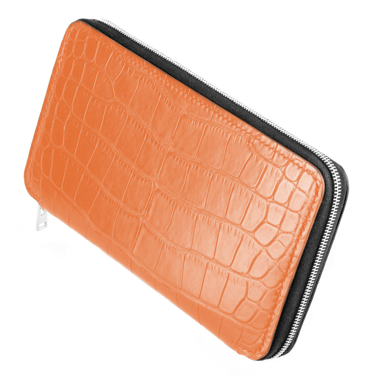 Lining Cognac Brown Ostrich Skin Leather Wallet