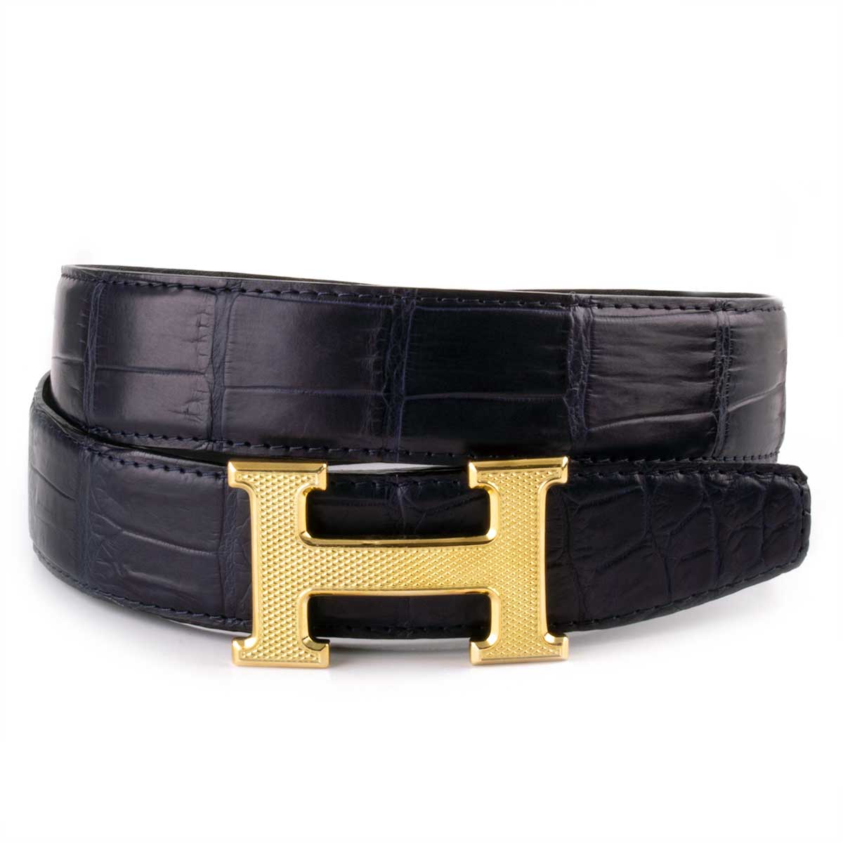 Leather B Buckle Belt in Black/gold - Men | Burberry® Official