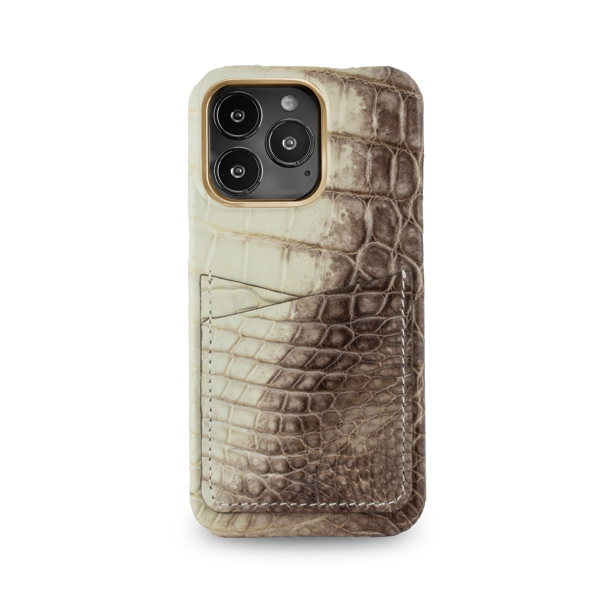 Card and Pen Holder Case For iPhone 14 Pro Max In Himalayan Crocodile