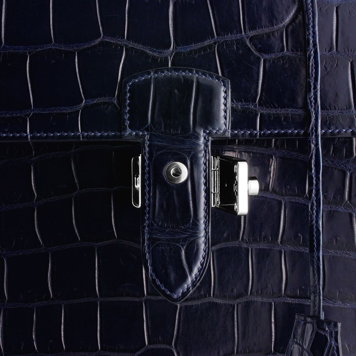 Leather suitcase - Black alligator / crocodile - Paris store – ABP Concept