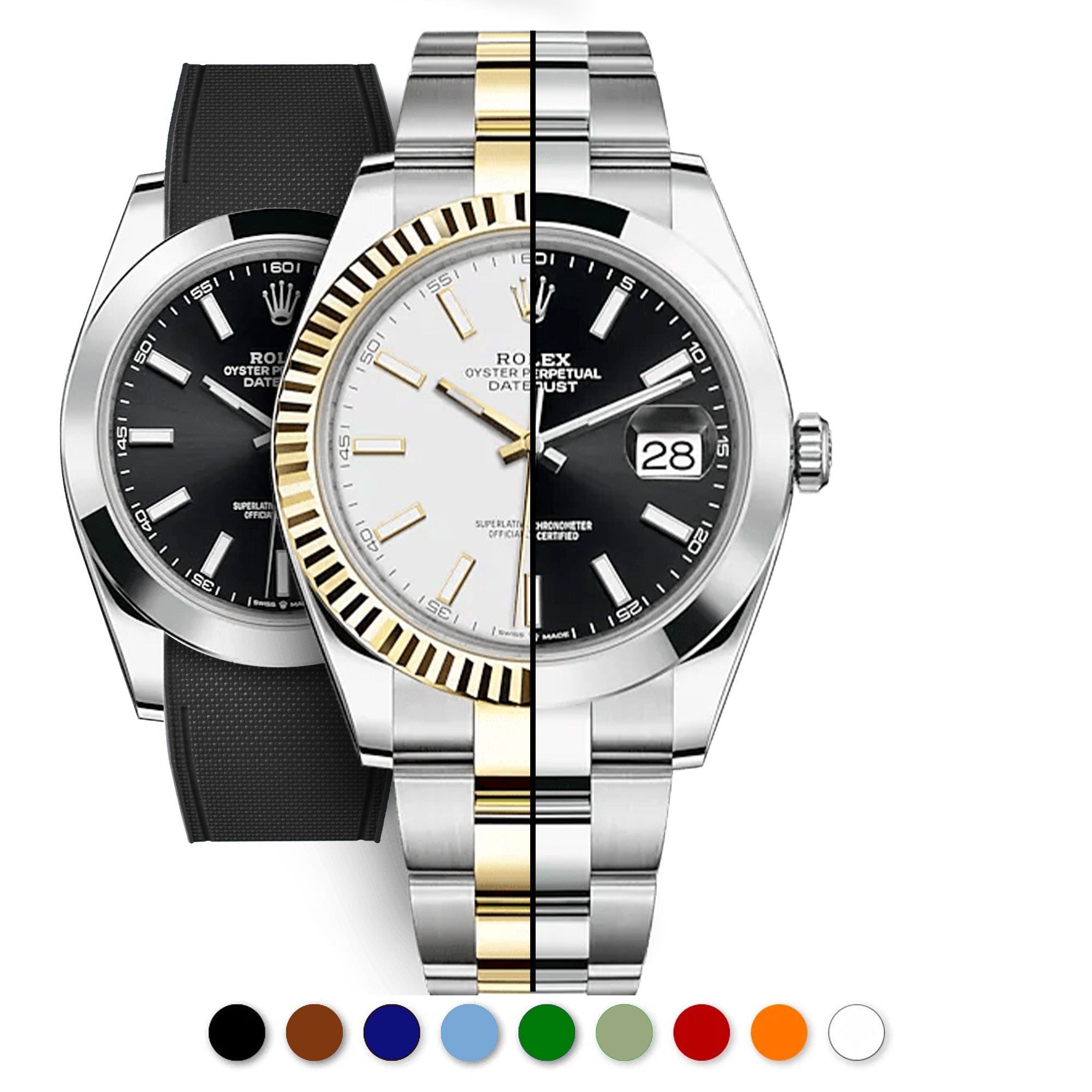 Rolex Datejust 41 - Oystersteel & White Gold - Black Dial